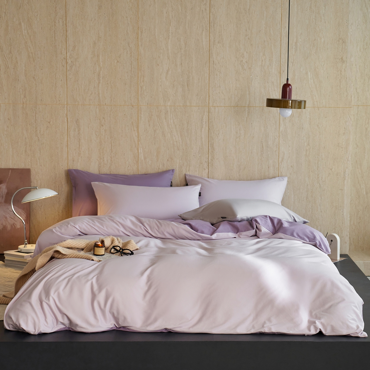 91家纺网 家纺一手货源 找家纺 丽笙被芯 2025新款亲肤舒适阿瓦提针织全棉纯棉被套单品被套单件被套 艾草紫