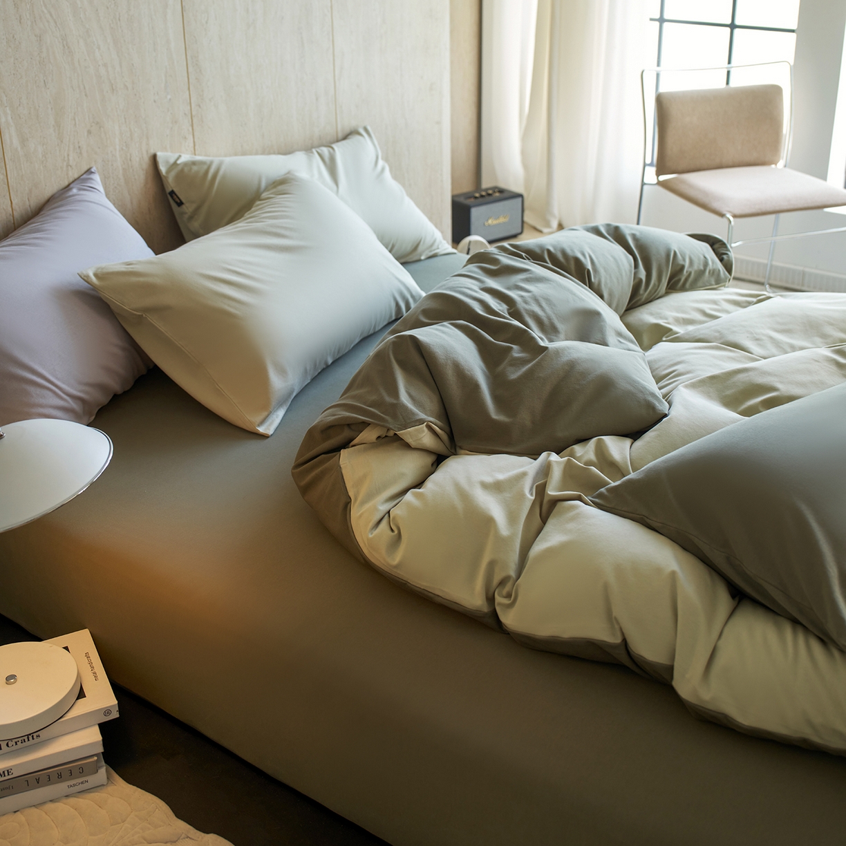 91家纺网 家纺一手货源 找家纺 丽笙被芯 2025新款亲肤舒适阿瓦提针织全棉纯棉被套单品被套单件被套 春水绿