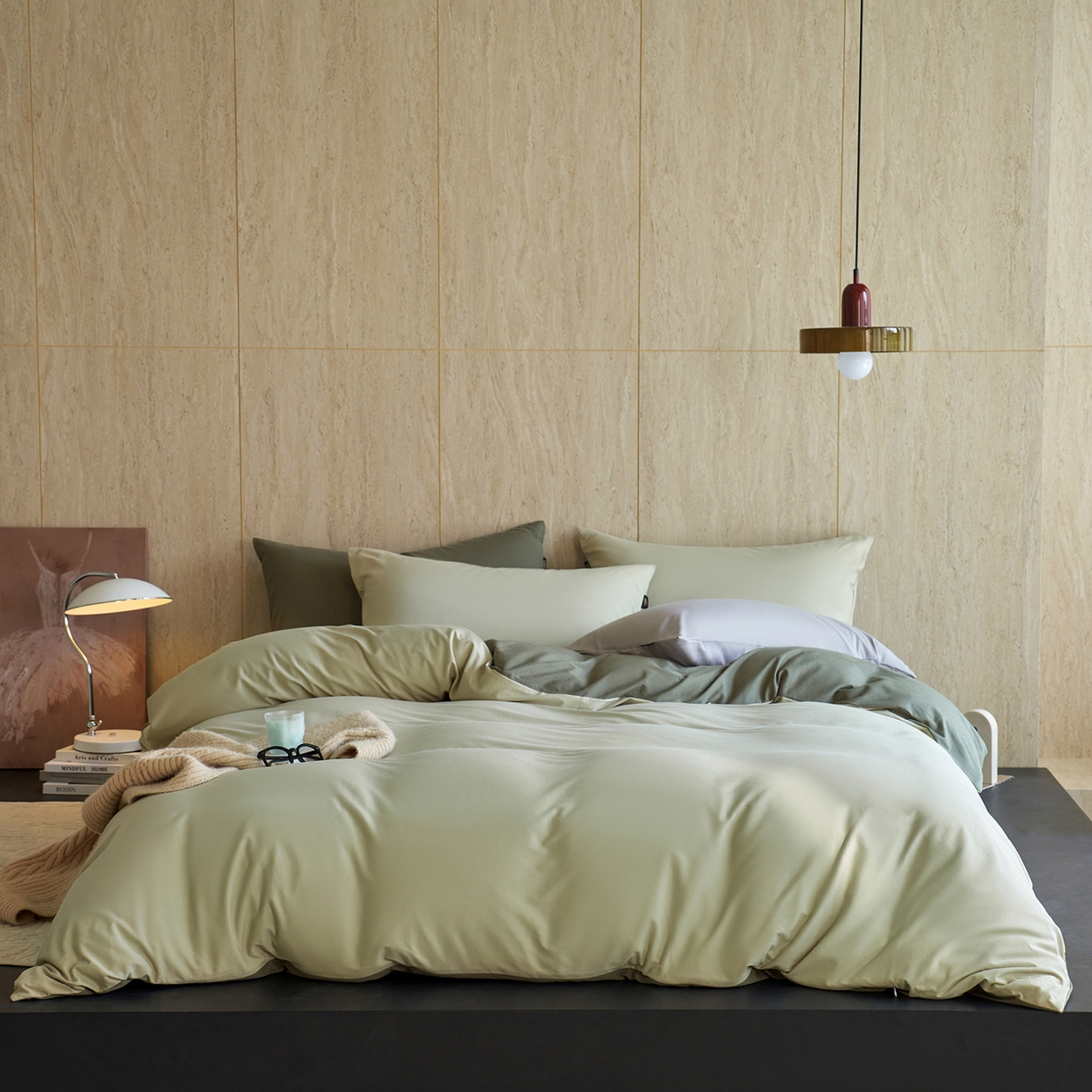 91家纺网 家纺一手货源 找家纺 丽笙被芯 2025新款亲肤舒适阿瓦提针织全棉纯棉被套单品被套单件被套 春水绿