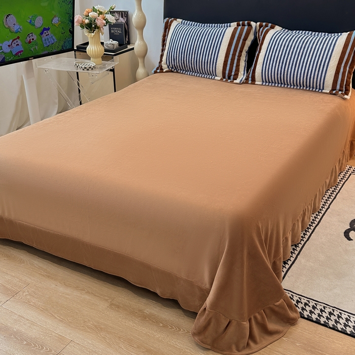 91家纺网 家纺一手货源 找家纺 典曼家纺 2025新款亲肤舒适兔毛绒四件套-系列二 英伦时尚