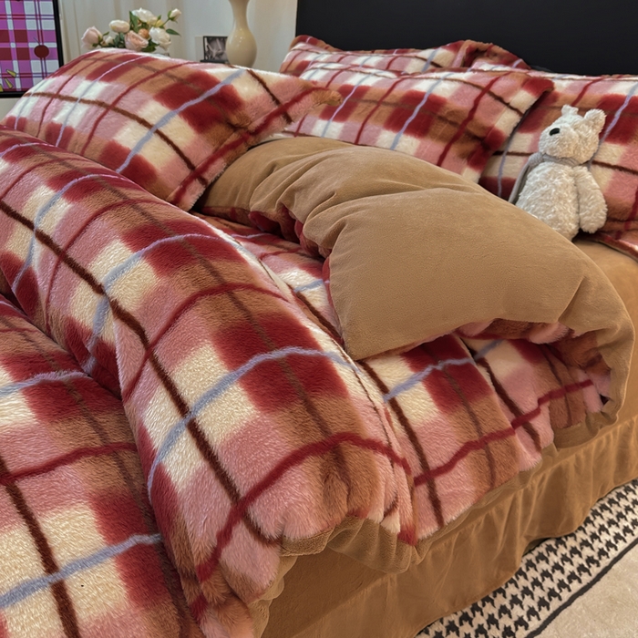 91家纺网 家纺一手货源 找家纺 （总）典曼家纺 2025新款亲肤舒适兔毛绒四件套-系列二