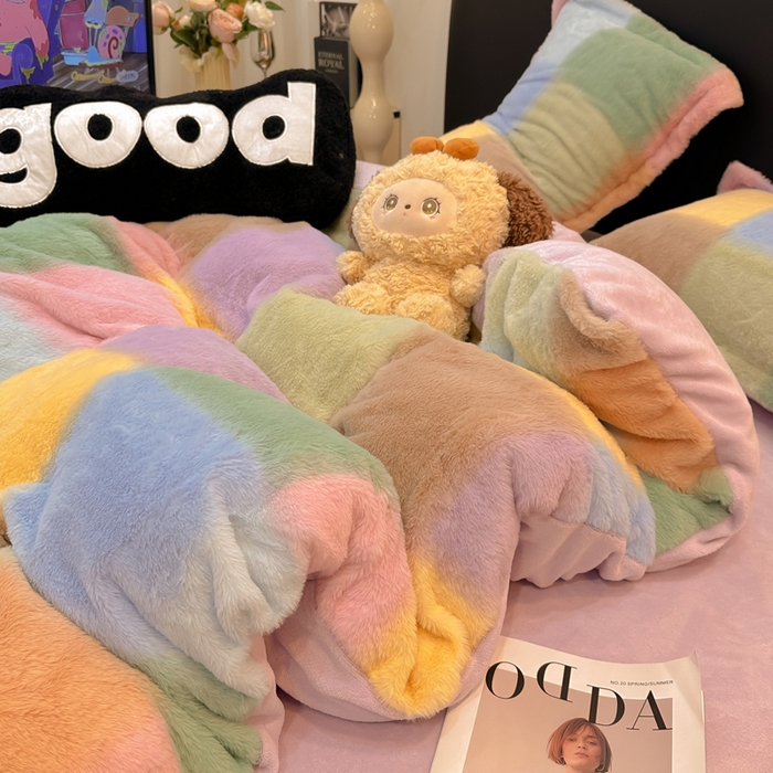 91家纺网 家纺一手货源 找家纺 典曼家纺 2025新款亲肤舒适兔毛绒四件套-系列二 马格丽