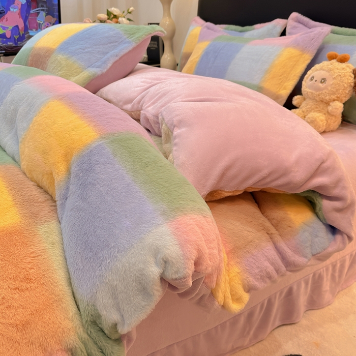 典曼家纺 2025新款亲肤舒适兔毛绒四件套-系列二 马格丽