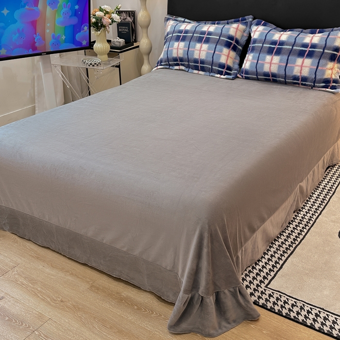 91家纺网 家纺一手货源 找家纺 典曼家纺 2025新款亲肤舒适兔毛绒四件套-系列二 魔法学院蓝