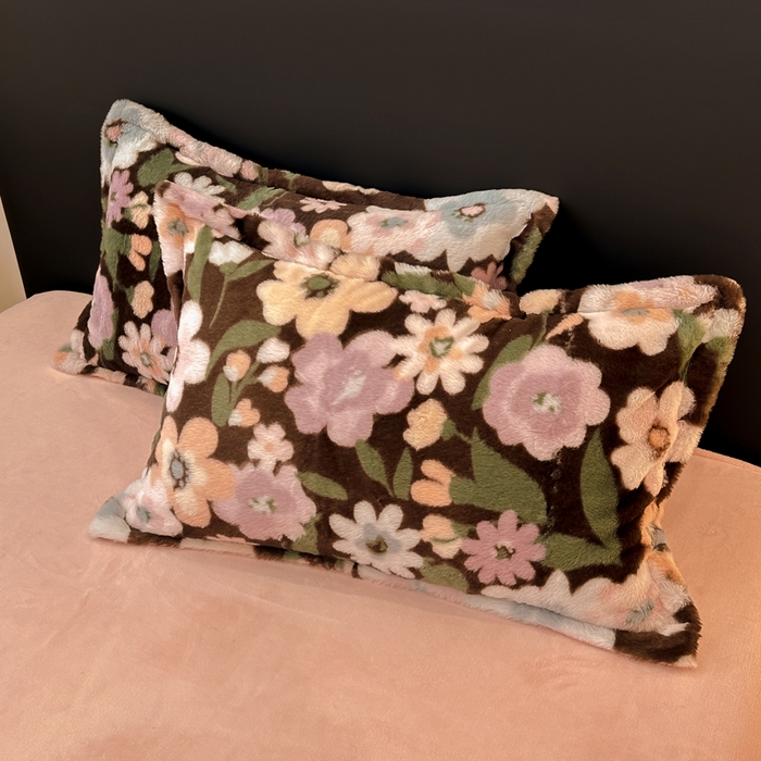 91家纺网 家纺一手货源 找家纺 典曼家纺 2025新款亲肤舒适兔毛绒四件套-系列二 晚秋