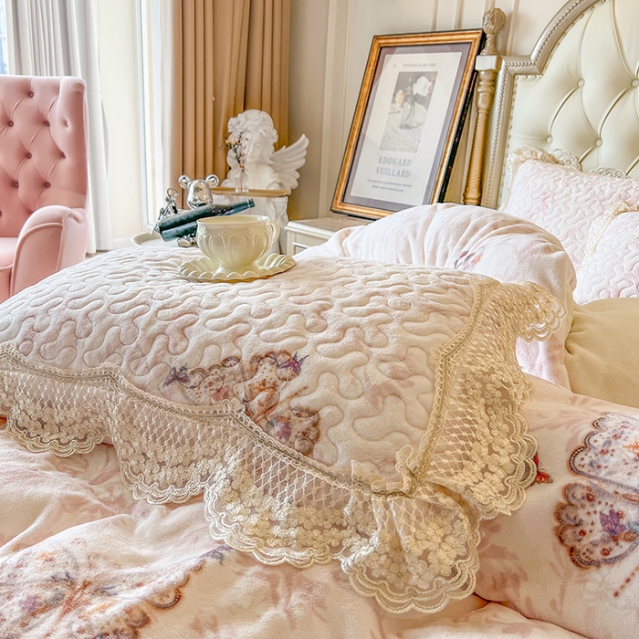 91家纺网 家纺一手货源 找家纺 （总）网红馆（ck家纺） 2025新款牛奶绒印花床盖款四件套