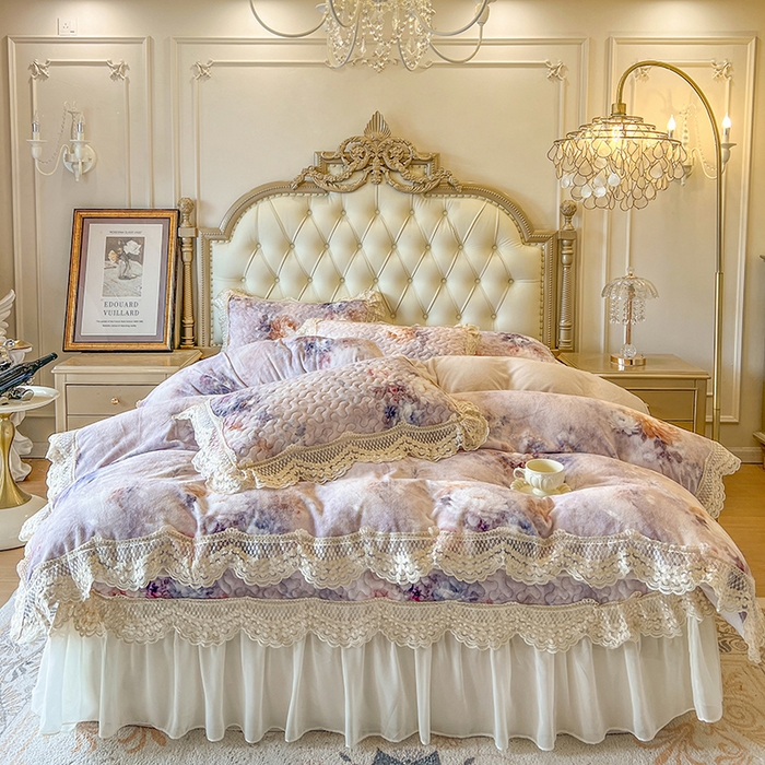 91家纺网 家纺一手货源 找家纺 网红馆（ck家纺） 2025新款牛奶绒印花床盖款四件套 玲兰