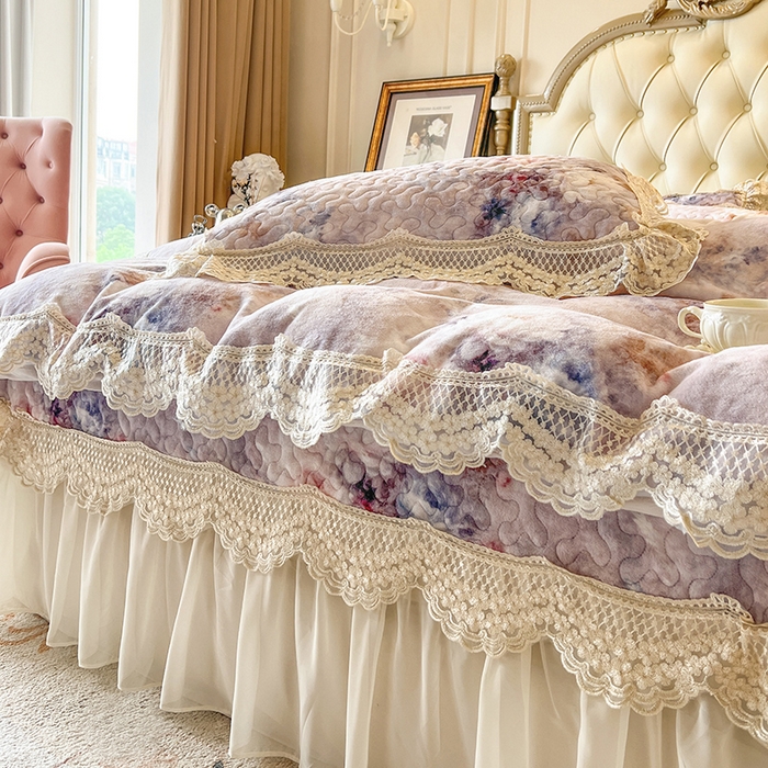 91家纺网 家纺一手货源 找家纺 网红馆（ck家纺） 2025新款牛奶绒印花床盖款四件套 玲兰