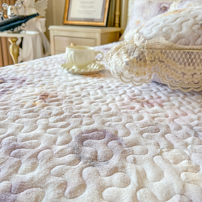 91家纺网 家纺一手货源 找家纺 网红馆（ck家纺） 2025新款牛奶绒印花床盖款四件套 花织