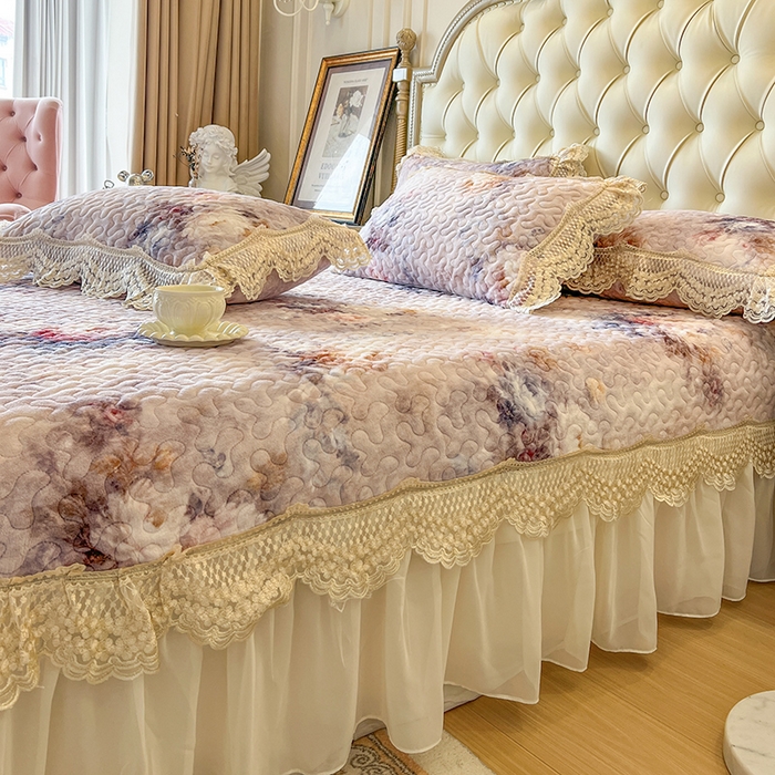 91家纺网 家纺一手货源 找家纺 网红馆（ck家纺） 2025新款牛奶绒印花床盖款四件套 玲兰