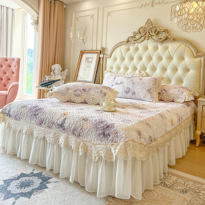 91家纺网 家纺一手货源 找家纺 网红馆（ck家纺） 2025新款牛奶绒印花床盖款四件套 花织