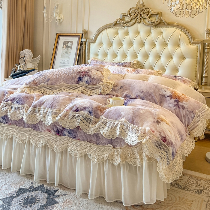 91家纺网 家纺一手货源 找家纺 网红馆（ck家纺） 2025新款牛奶绒印花床盖款四件套 玲兰