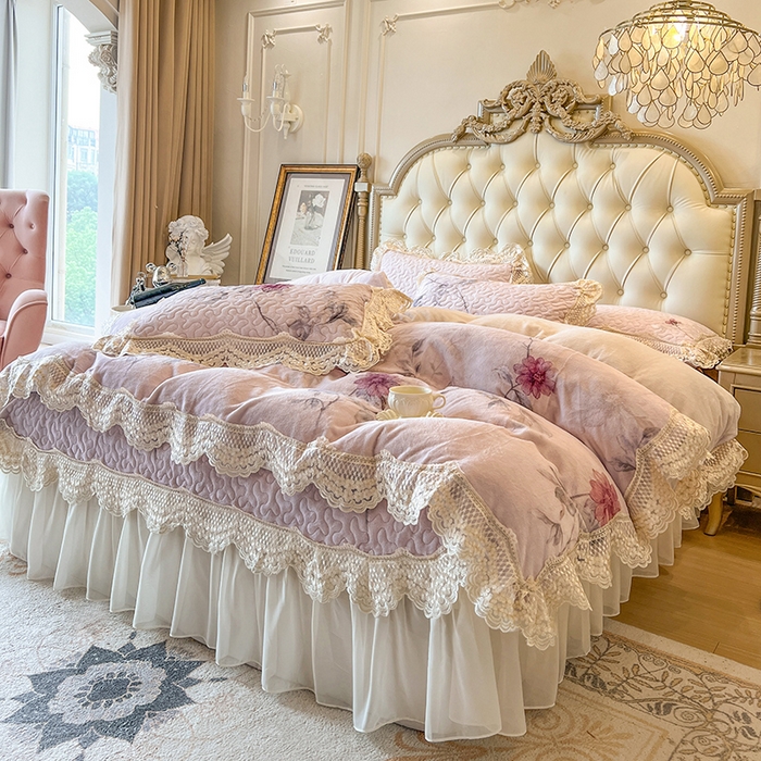 91家纺网 家纺一手货源 找家纺 网红馆（ck家纺） 2025新款牛奶绒印花床盖款四件套 半岛红茶