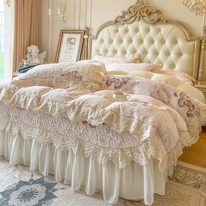 91家纺网 家纺一手货源 找家纺 网红馆（ck家纺） 2025新款牛奶绒印花床盖款四件套 阿黛尔