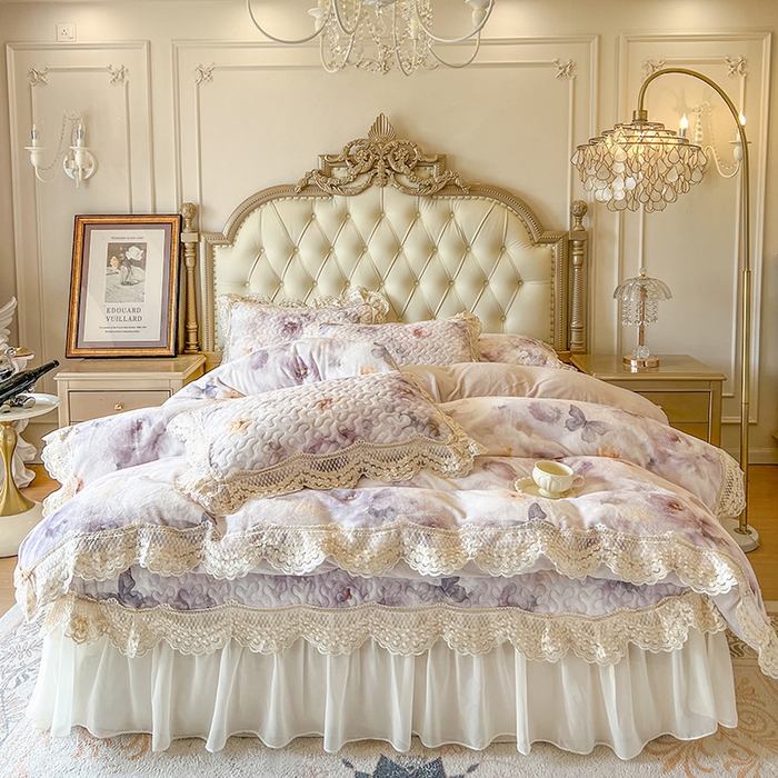 91家纺网 家纺一手货源 找家纺 网红馆（ck家纺） 2025新款牛奶绒印花床盖款四件套 花织