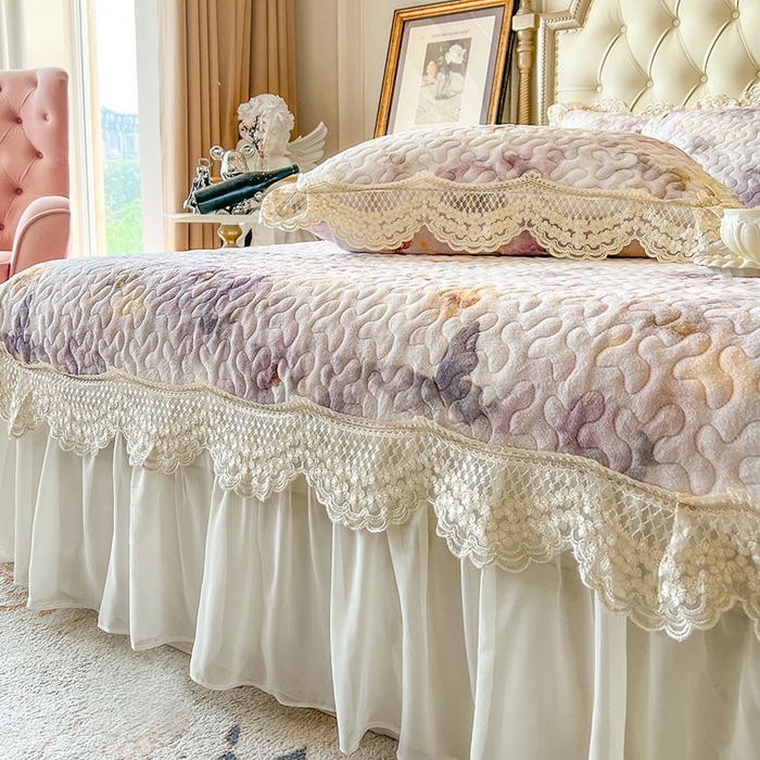 91家纺网 家纺一手货源 找家纺 网红馆（ck家纺） 2025新款牛奶绒印花床盖款四件套 花织