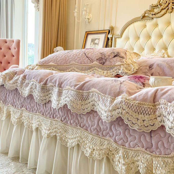 91家纺网 家纺一手货源 找家纺 网红馆（ck家纺） 2025新款牛奶绒印花床盖款四件套 半岛红茶