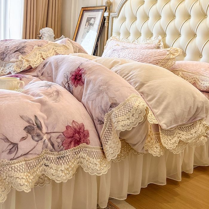 91家纺网 家纺一手货源 找家纺 网红馆（ck家纺） 2025新款牛奶绒印花床盖款四件套 半岛红茶