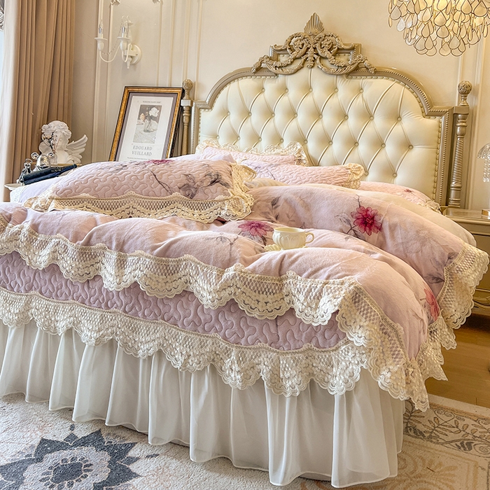 91家纺网 家纺一手货源 找家纺 网红馆（ck家纺） 2025新款牛奶绒印花床盖款四件套 半岛红茶