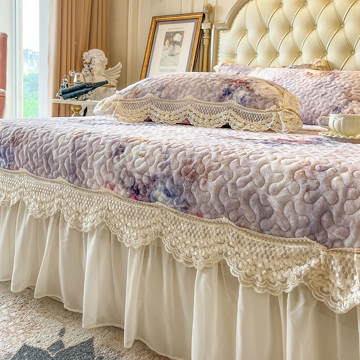 91家纺网 家纺一手货源 找家纺 网红馆（ck家纺） 2025新款牛奶绒印花床盖三件套 玲兰