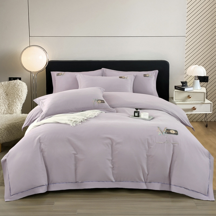 91家纺网 家纺一手货源 找家纺 OL家纺 2025新款全棉夹棉床盖三件套-芭比系列 骍刚橘