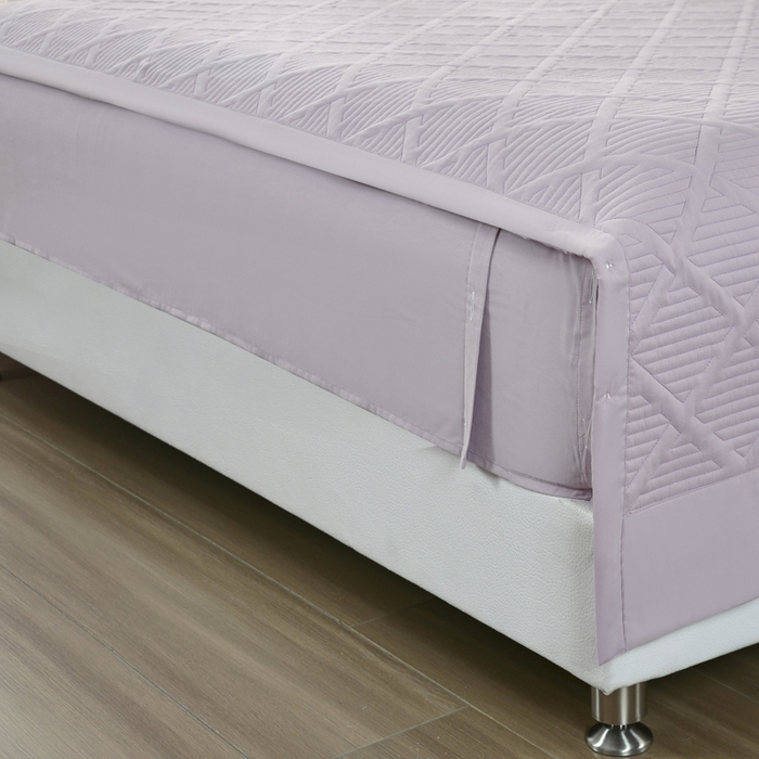 91家纺网 家纺一手货源 找家纺 OL家纺 2025新款全棉磨毛刺绣床盖夹棉四件套-胜利之花系列 胜利之花-丁香紫