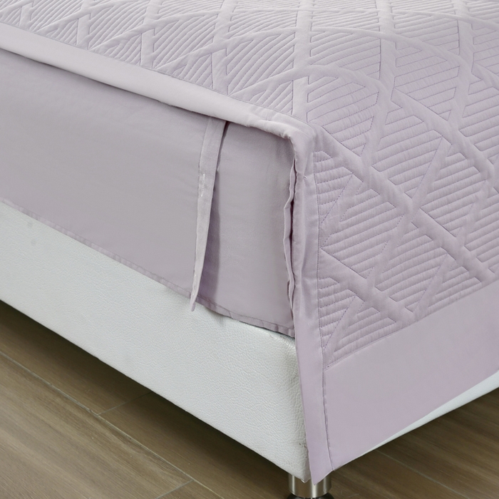 91家纺网 家纺一手货源 找家纺 OL家纺 2025新款全棉磨毛刺绣床盖夹棉四件套-胜利之花系列 胜利之花-丁香紫