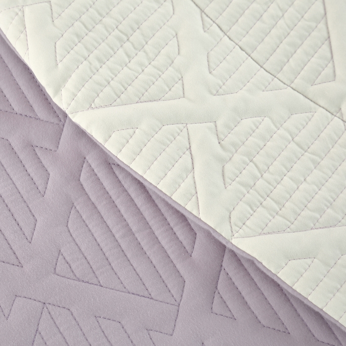 91家纺网 家纺一手货源 找家纺 OL家纺 2025新款全棉磨毛刺绣床盖夹棉四件套-胜利之花系列 胜利之花-丁香紫