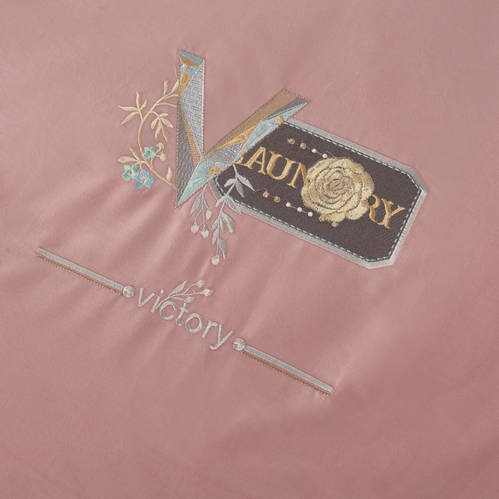 91家纺网 家纺一手货源 找家纺 OL家纺 2025新款全棉磨毛刺绣床盖夹棉四件套-胜利之花系列 胜利之花-豆沙粉