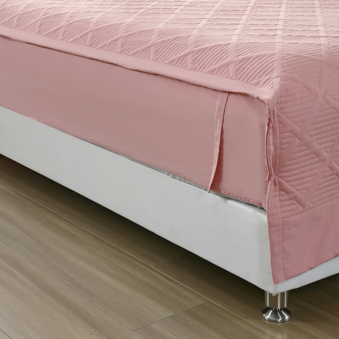 91家纺网 家纺一手货源 找家纺 OL家纺 2025新款全棉磨毛刺绣床盖夹棉四件套-胜利之花系列 胜利之花-豆沙粉