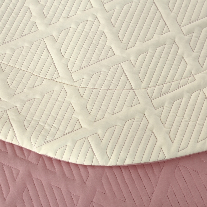 91家纺网 家纺一手货源 找家纺 OL家纺 2025新款全棉磨毛刺绣床盖夹棉四件套-胜利之花系列 胜利之花-豆沙粉