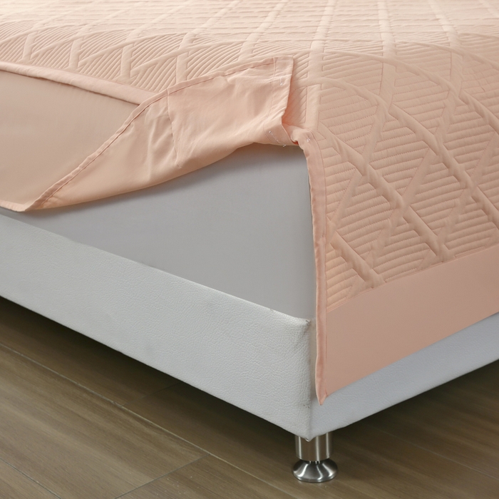 91家纺网 家纺一手货源 找家纺 OL家纺 2025新款全棉磨毛刺绣床盖夹棉四件套-胜利之花系列 胜利之花-粉玉