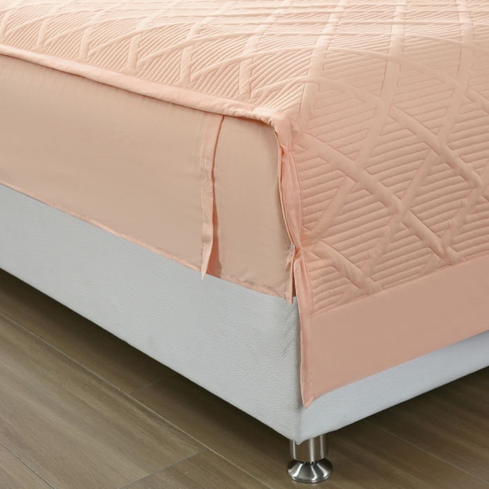 91家纺网 家纺一手货源 找家纺 OL家纺 2025新款全棉磨毛刺绣床盖夹棉四件套-胜利之花系列 胜利之花-粉玉