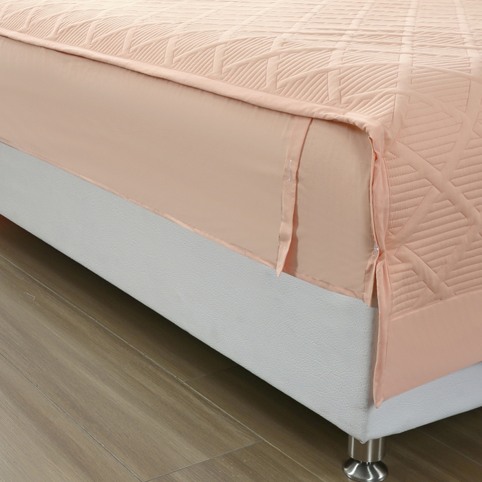 91家纺网 家纺一手货源 找家纺 OL家纺 2025新款全棉磨毛刺绣床盖夹棉四件套-胜利之花系列 胜利之花-粉玉