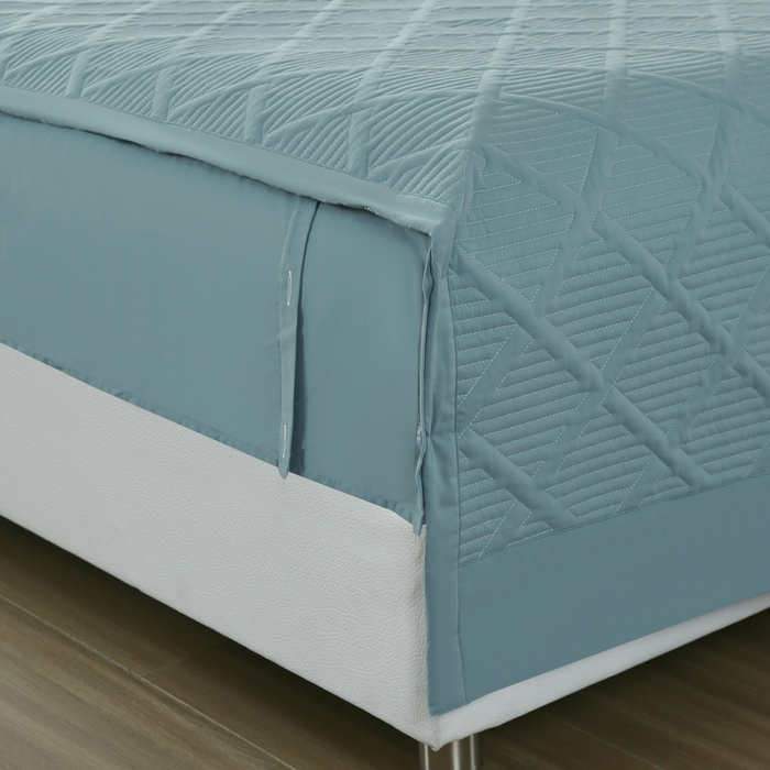 91家纺网 家纺一手货源 找家纺 OL家纺 2025新款全棉磨毛刺绣床盖夹棉四件套-胜利之花系列 胜利之花-海洋蓝