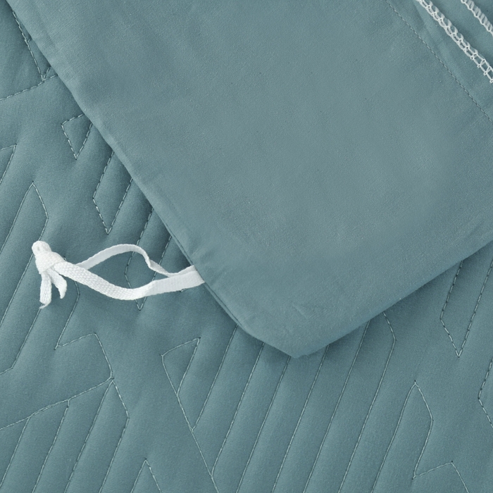 91家纺网 家纺一手货源 找家纺 OL家纺 2025新款全棉磨毛刺绣床盖夹棉四件套-胜利之花系列 胜利之花-海洋蓝