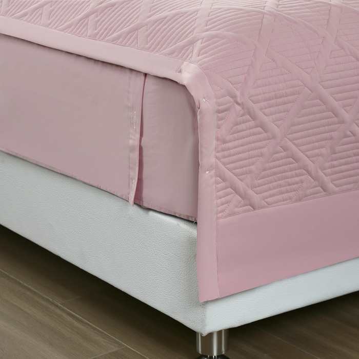 91家纺网 家纺一手货源 找家纺 OL家纺 2025新款全棉磨毛刺绣床盖夹棉四件套-胜利之花系列 胜利之花-肉桂粉