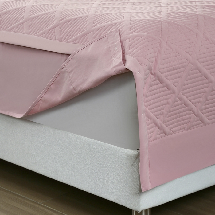 91家纺网 家纺一手货源 找家纺 OL家纺 2025新款全棉磨毛刺绣床盖夹棉四件套-胜利之花系列 胜利之花-肉桂粉