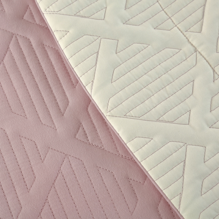 91家纺网 家纺一手货源 找家纺 OL家纺 2025新款全棉磨毛刺绣床盖夹棉四件套-胜利之花系列 胜利之花-肉桂粉