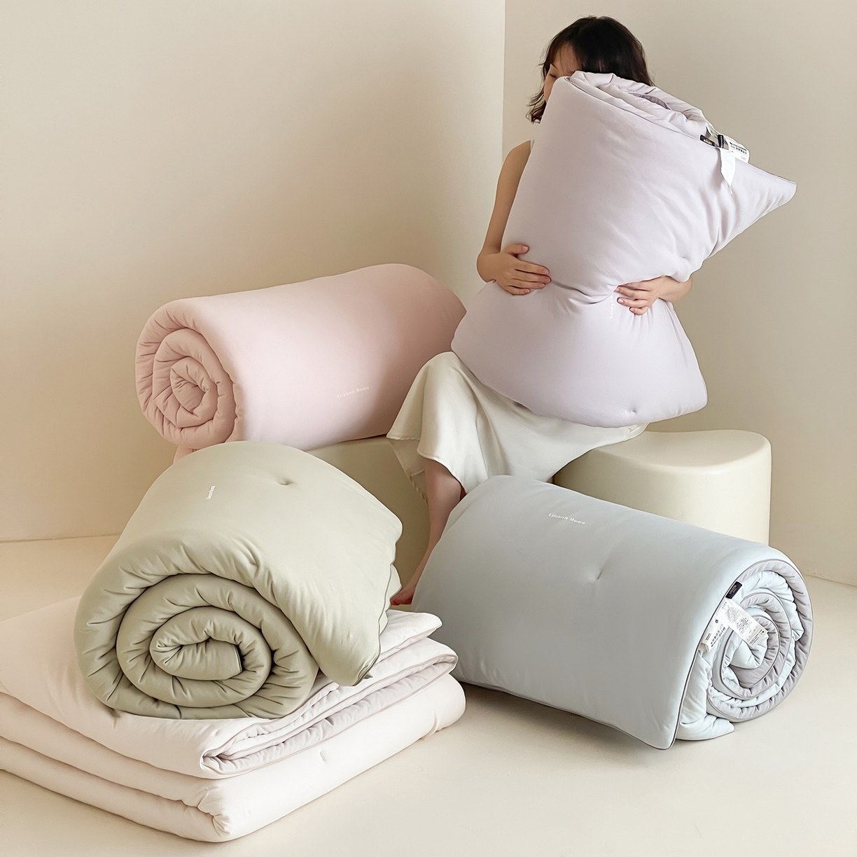 91家纺网 家纺一手货源 找家纺 （总）丽笙被芯 2025新款阿瓦提针织棉可水洗恒温四季被懒人被被子被芯