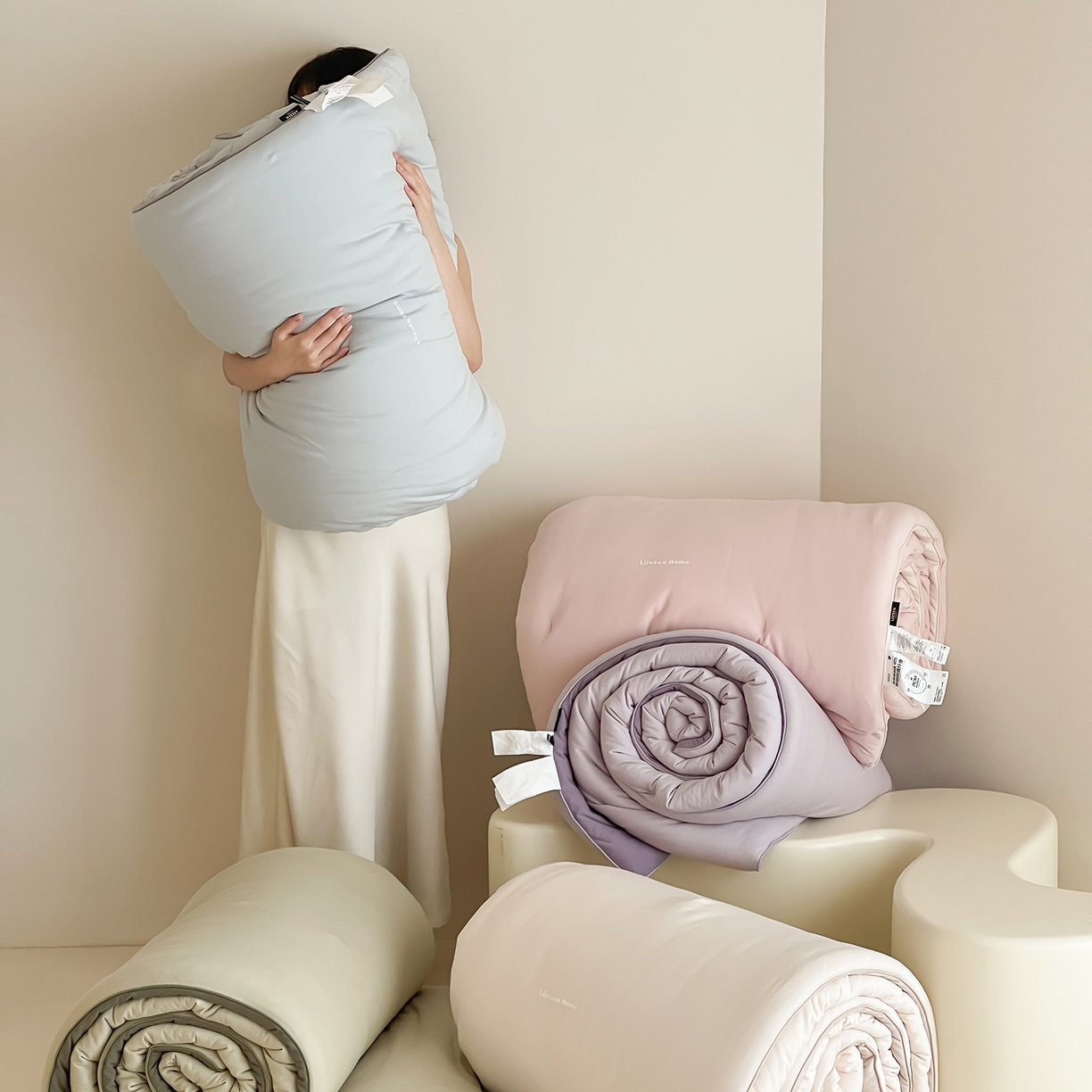 91家纺网 家纺一手货源 找家纺 （总）丽笙被芯 2025新款阿瓦提针织棉可水洗恒温四季被懒人被被子被芯