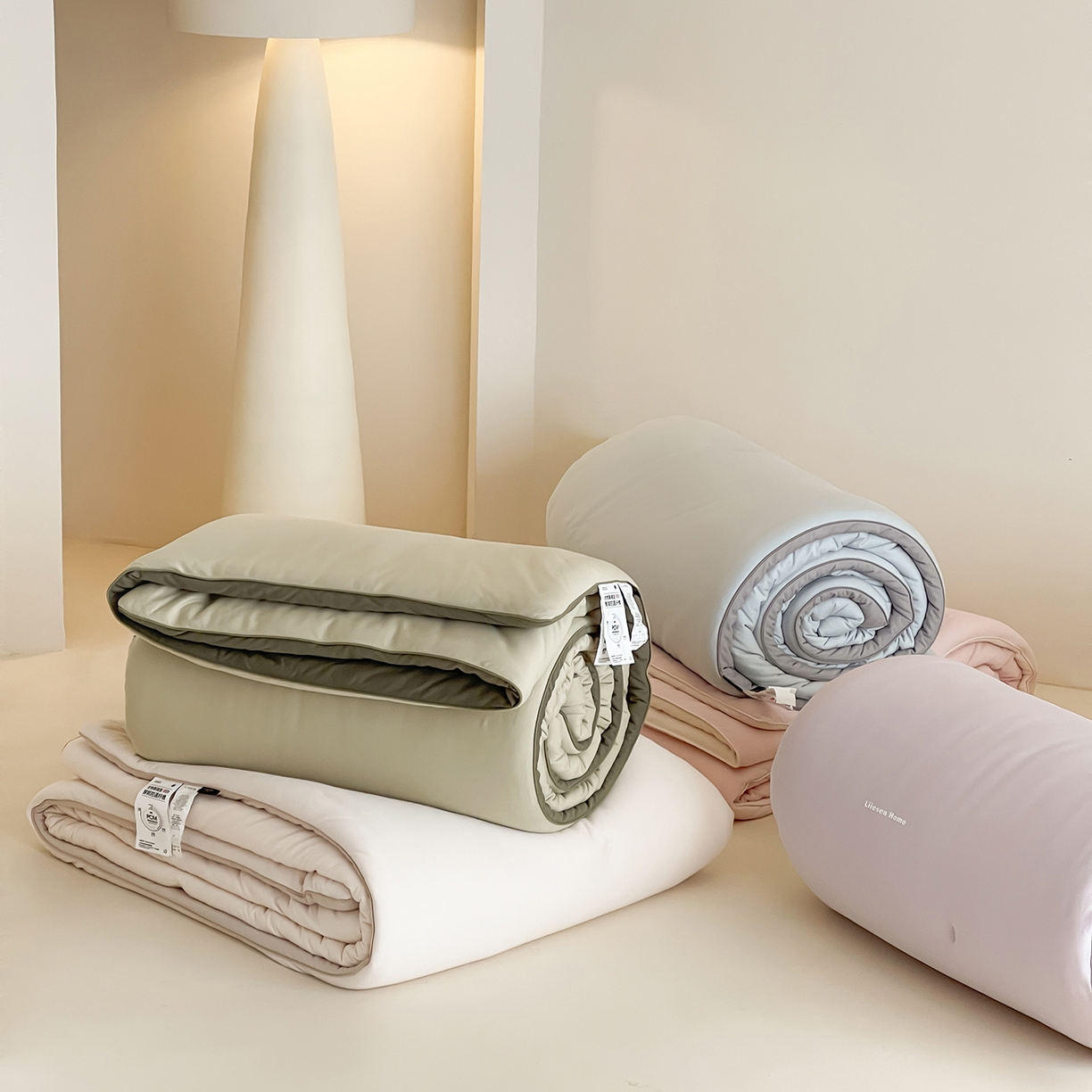 91家纺网 家纺一手货源 找家纺 丽笙被芯 2025新款阿瓦提针织棉可水洗恒温四季被懒人被被子被芯 组合图仅供展示不可下单