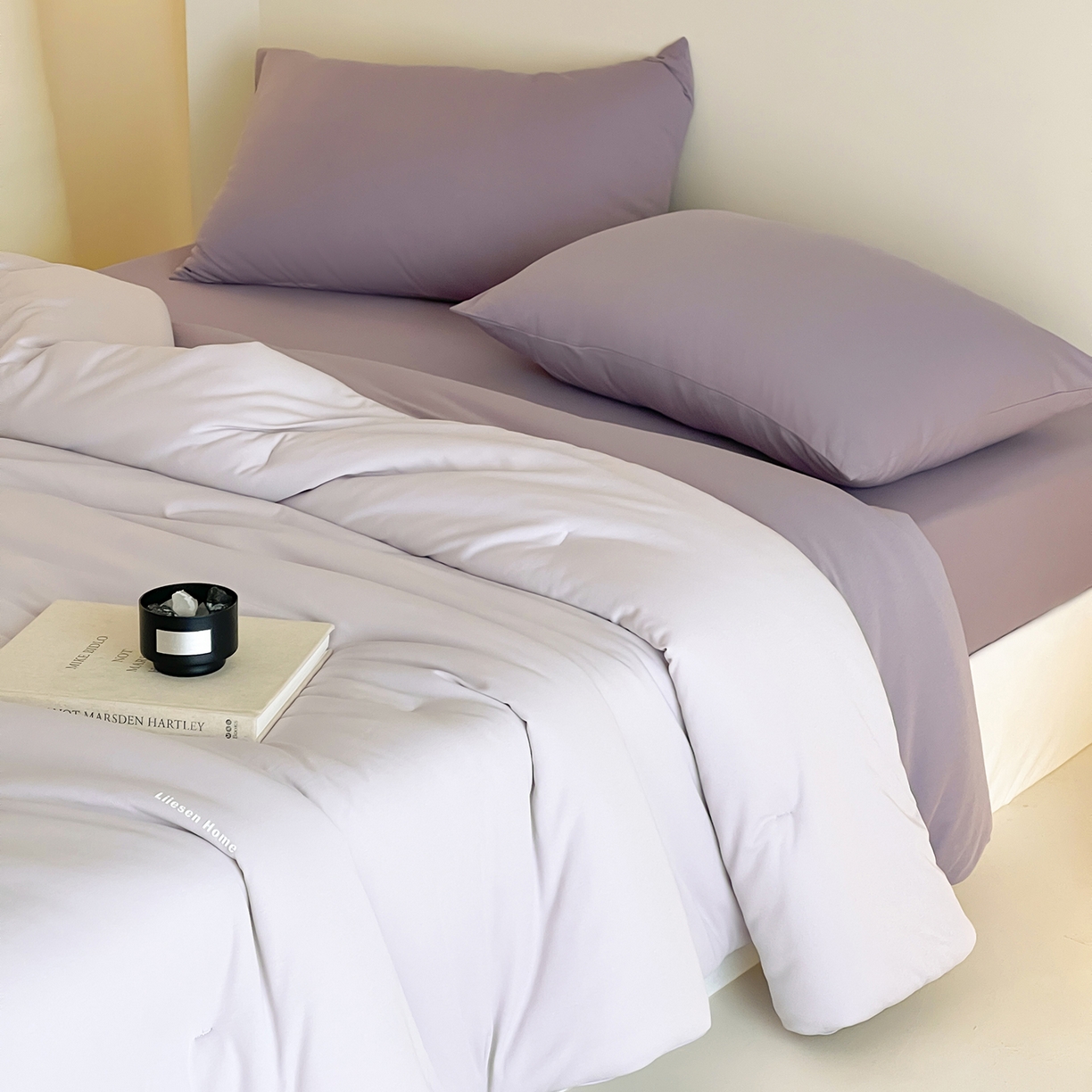 91家纺网 家纺一手货源 找家纺 丽笙被芯 2025新款阿瓦提针织棉可水洗恒温四季被懒人被被子被芯 艾草紫