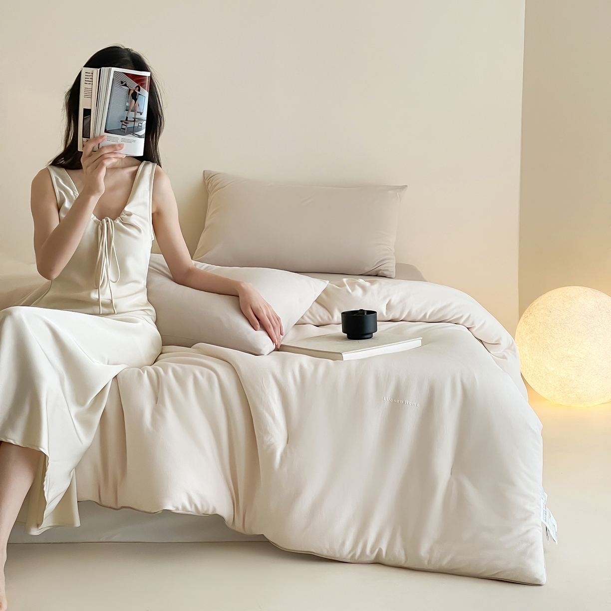 91家纺网 家纺一手货源 找家纺 丽笙被芯 2025新款阿瓦提针织棉可水洗恒温四季被懒人被被子被芯 透明黄