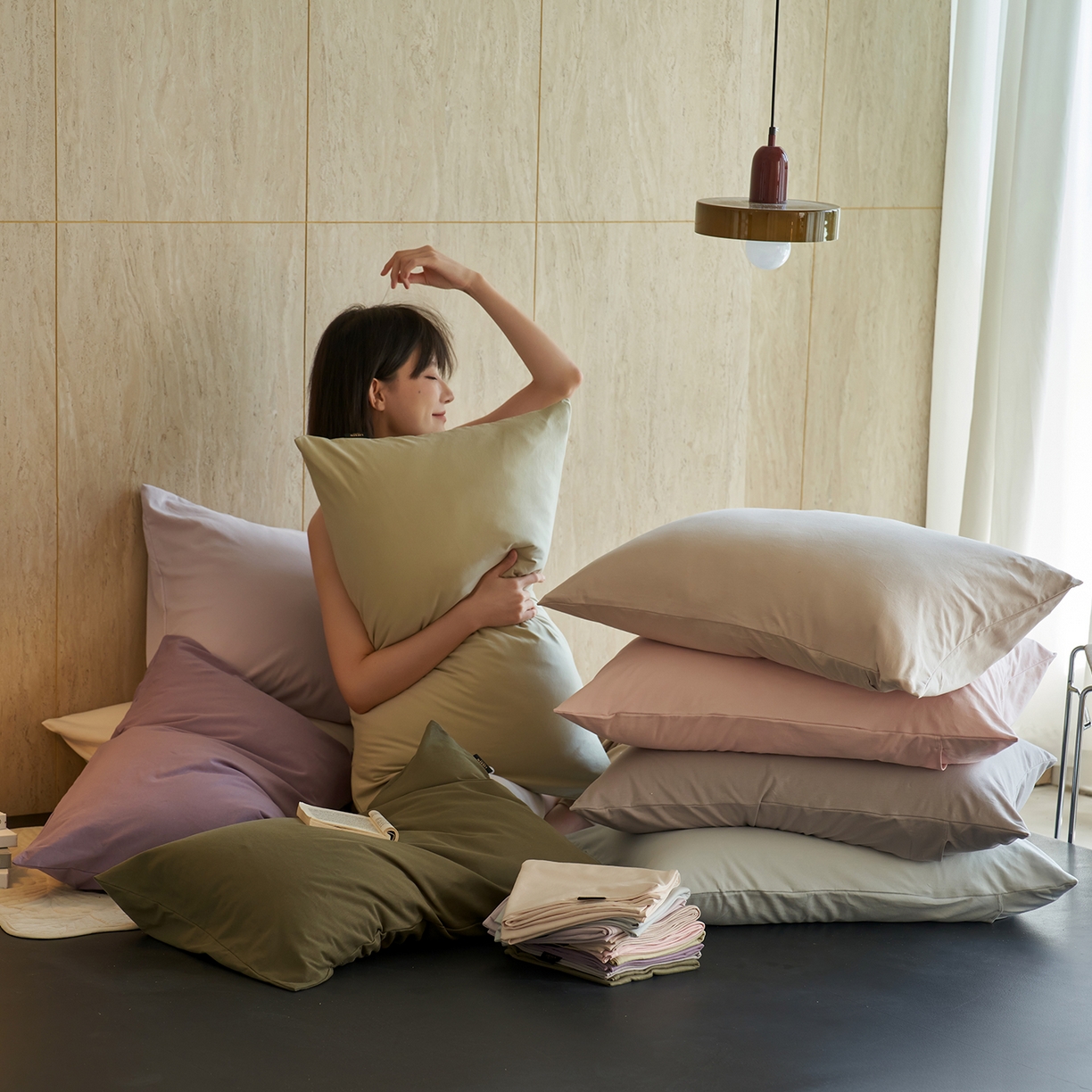 91家纺网 家纺一手货源 找家纺 （总）丽笙被芯 2025新款亲肤舒适阿瓦提针织全棉纯棉枕套单品枕套单件枕套