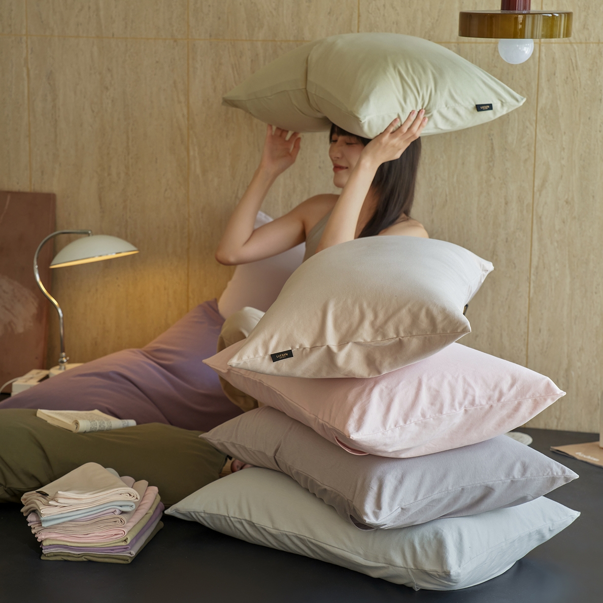 91家纺网 家纺一手货源 找家纺 （总）丽笙被芯 2025新款亲肤舒适阿瓦提针织全棉纯棉枕套单品枕套单件枕套