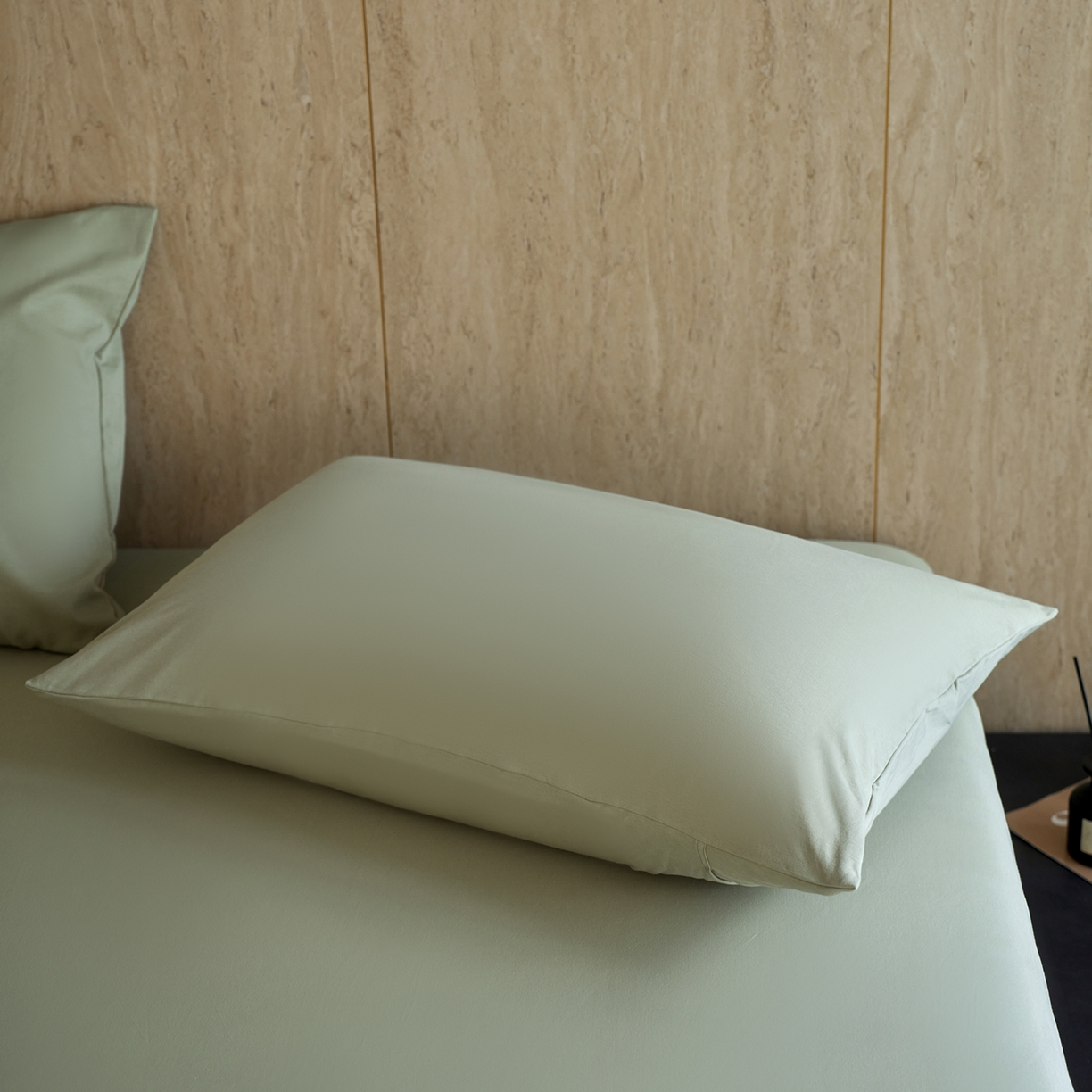 91家纺网 家纺一手货源 找家纺 丽笙被芯 2025新款亲肤舒适阿瓦提针织全棉纯棉枕套单品枕套单件枕套 春水绿