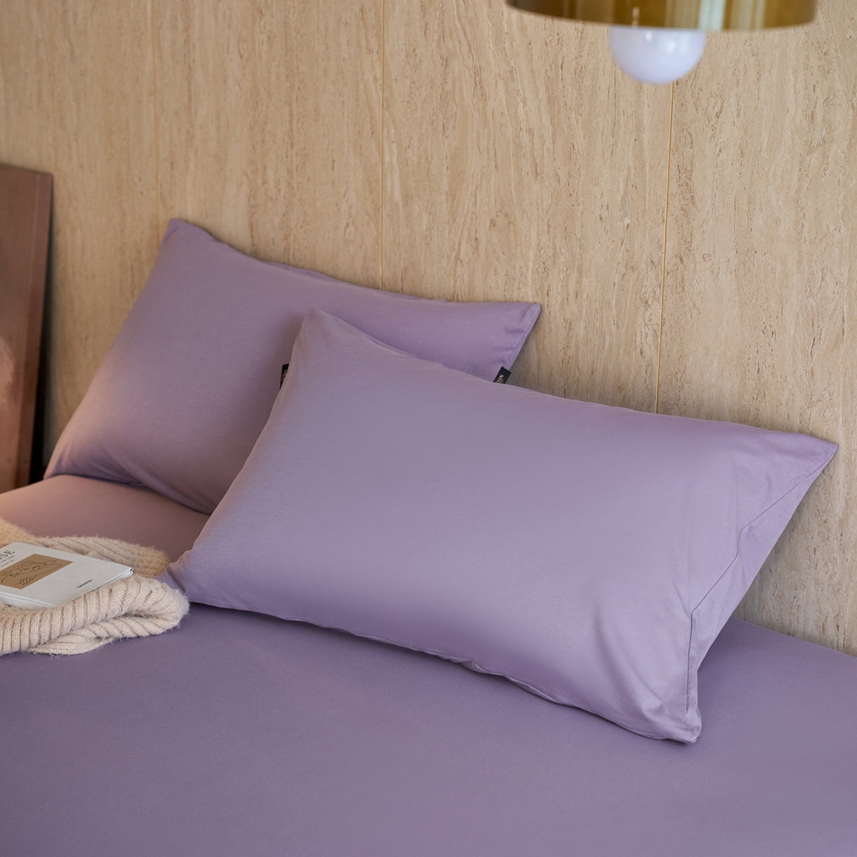 91家纺网 家纺一手货源 找家纺 丽笙被芯 2025新款亲肤舒适阿瓦提针织全棉纯棉枕套单品枕套单件枕套 豆蔻紫