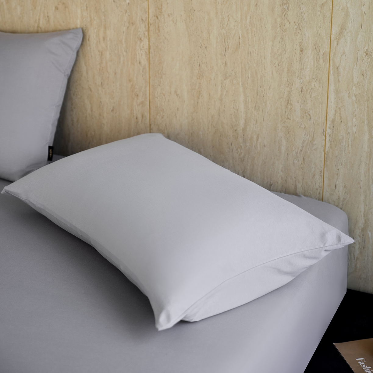 91家纺网 家纺一手货源 找家纺 丽笙被芯 2025新款亲肤舒适阿瓦提针织全棉纯棉枕套单品枕套单件枕套 清爽灰