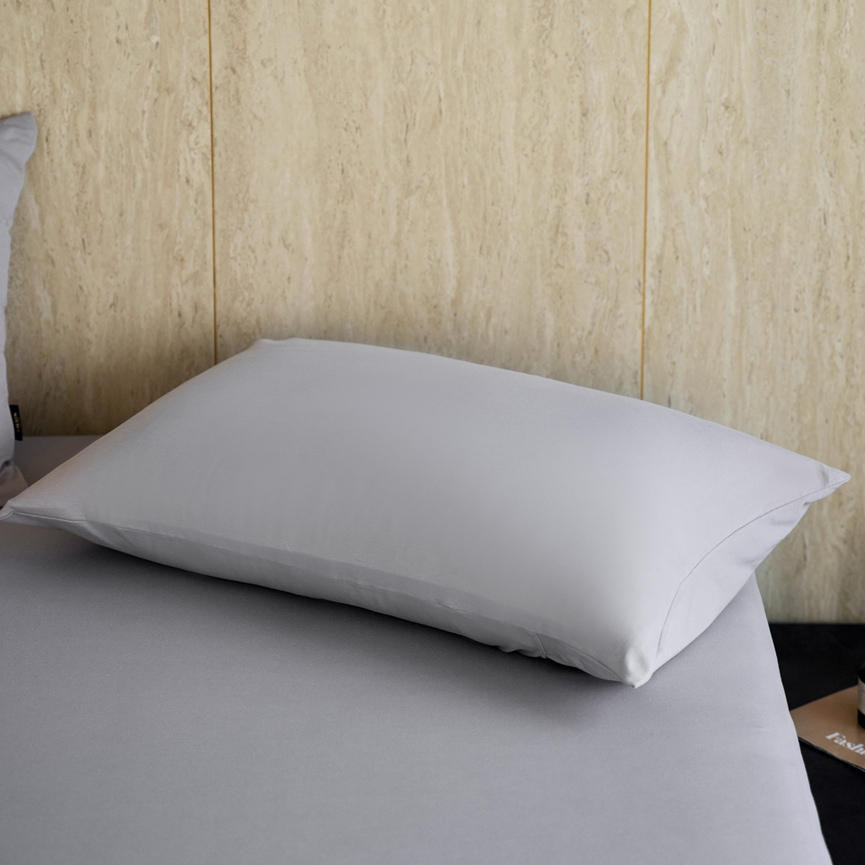 91家纺网 家纺一手货源 找家纺 丽笙被芯 2025新款亲肤舒适阿瓦提针织全棉纯棉枕套单品枕套单件枕套 清爽灰